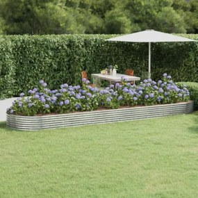 Letto Giardino Acciaio Verniciato Polvere 523x140x36 cm Argento