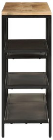 Tavolo consolle 110x30x75cm legno massello mango grezzo e ferro