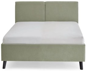 Letto matrimoniale imbottito verde chiaro con rete inclusa 140x200 cm Piano – Meise Möbel