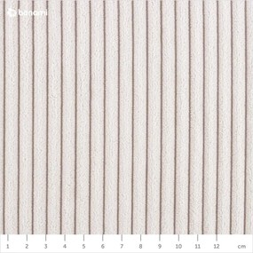 Chaise longue beige (con penisola a destra) con rivestimento in velluto a coste Chic Charlotte – Miuform