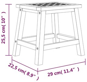 Sgabello 29x22,5x22,5 cm in Legno Massello di Noce