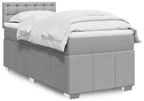 Giroletto A Molle Con Materasso Grigio Chiaro 90x200 Cm Tessuto /