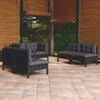 Set Divani da Giardino 6 pz con Cuscini Legno Massello di Pino 3096212