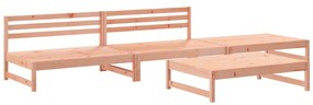 Set salotto da giardino 4 pz in legno massello di douglas