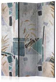 Paravento separè Mosaico meridionale (3-parti) - composizione con testura di pietra