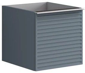 Struttura semi colonna da bagno Pixel 1 cassetto laccato opaco indaco L 40 x H 40 x P 45.5 cm