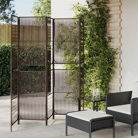 Divisorio Per Ambienti A 5 Pannelli Marrone İn Polyrattan /
