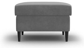 Poggiapiedi grigio chiaro con rivestimento in velluto Kyoto – Cosmopolitan Design