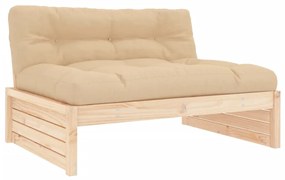 Set divani da giardino 5 pz con cuscini in legno massello