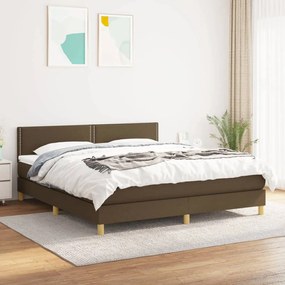 Giroletto A Molle Con Materasso Marrone Scuro 160x200cm Tessuto /