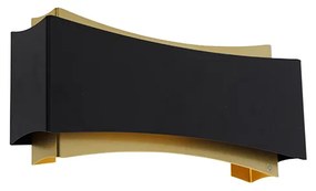 Applique da parete moderna nera con oro - Plats
