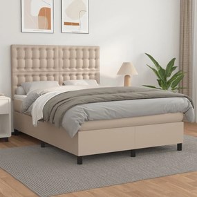 Giroletto A Molle Con Materasso Cappuccino 140x200cm Similpelle /