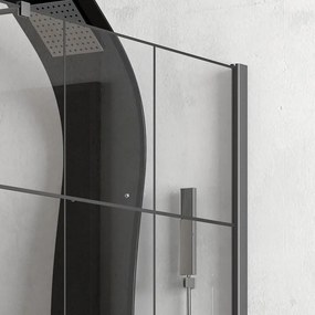 Box doccia 100x70 colore nero porta da 70cm modello NICO-3500 - KAMALU