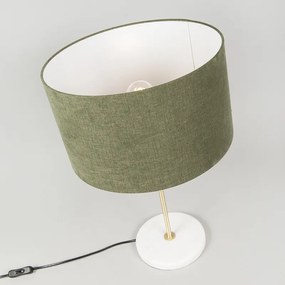 Lampada da tavolo ottone paralume verde 35 cm - KASO