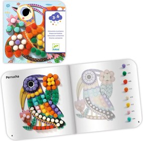 Gioco d'arte - collage di pompon - uccellini