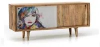 Madia moderna etnica marrone legno di mango cm 160 x 45 x h 85