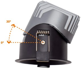 Faro LED da Incasso 10W Nero Ø65mm IP65 CCT UGR19 con driver Philips Colore Bianco Variabile CCT