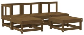 Set salotto da giardino 5 pz miele in legno massello di pino