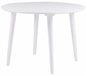 Tavolo da pranzo in legno di gomma bianco Lotte, ⌀ 106 cm Lotta - Rowico