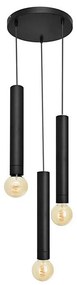 Lampadario a sospensione con filo TUBA 3xE27/15W/230V nero