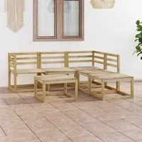 Set Salotto da Giardino 6 pz in Legno di Pino Impregnato Verde 3065300