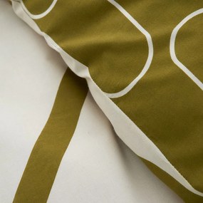 Set copripiumino e federa color kaki e beige per letto matrimoniale 200x200 cm Linear Curve – Catherine Lansfield