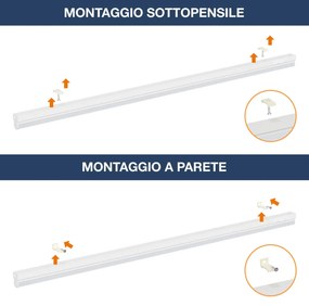 Tubo LED Integrato T5 14W 90cm CCT Bianco Variabile Angolo 160°