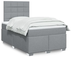 Giroletto A Molle Con Materasso Grigio Chiaro 120x200cm Tessuto /