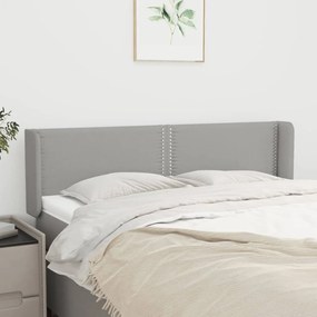 Testiera Ad Orecchio Grigio Chiaro 147x16x78/88 Cm İn Tessuto /