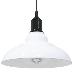 Lampada Sospensione Regolabile E27 Bianco Lucido Ø31cm Metallo /