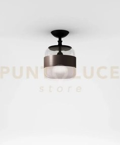 Futura soffitto p fume' marrone montatura nero opaco 1 luce attacco...