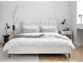 Letto matrimoniale imbottito color crema con rete inclusa 180x200 cm Eve – Miuform