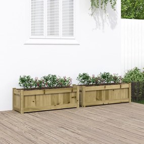 Fioriere Da Giardino 2 Pz İn Legno Di Pino Impregnato /
