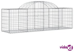 vidaXL Cesti Gabbioni ad Arco 4 pz 200x50x60/80 cm Ferro Zincato