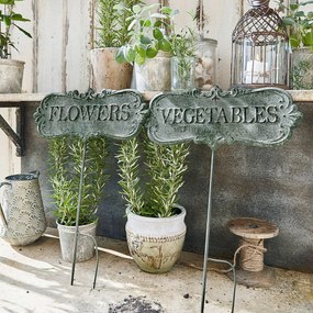 Coppia di decorazioni da giardino con asta Flowers & Vegetables