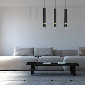 Lampadario a sospensione con cavo JOKER 3xGU10/25W/230V nero/oro
