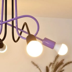 Lampadario a plafone OXFORD 4xE27/15W/230V nero/viola