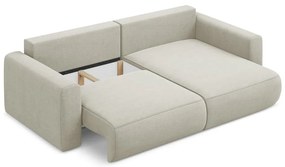 Divano angolare beige allungabile/con contenitore (con penisola a destra/con chaise lounge) Kapua – Makamii