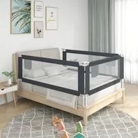 Sponda Letto Sicurezza Bambini Grigio Scuro 120x25 cm Tessuto 10227