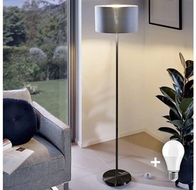 Lampada da terra LED TUNJA 1xE27/20W/230V Ø 38 cm nero/grigio