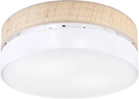 Plafoniera SIRJA BOHO 2xE27/15W/230V Ø 45 cm beige/bianco