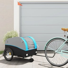 Rimorchio Da Bici Nero E Blu 45 Kg İn Ferro /