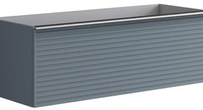 Mobile da bagno sotto lavabo Pixel stripes indaco laccato L 120 x H 40 x P 45.5 cm 2 cassetti, lavabo non incluso