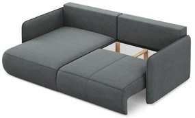 Divano angolare grigio allungabile/con contenitore (con penisola a sinistra) Nanea – Makamii