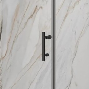 Porta doccia battente 90 cm e anta fissa con finitura nera | KS5000N - KAMALU