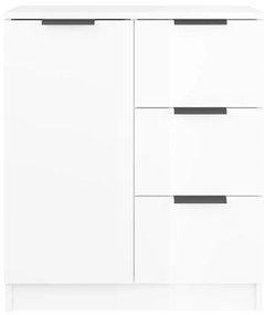 Credenza 60x30x70 cm in legno multistrato bianco lucido