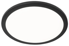 Plafoniera nera 40 cm con LED dimmerabile a 3 livelli IP44 - Steve