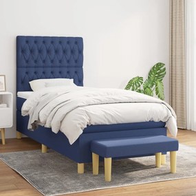 Giroletto A Molle Con Materasso Blu 100x200 Cm İn Tessuto /