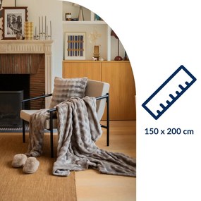 Coperta grigio tortora in micropile 150x200 cm Wave – Tiseco Home Studio