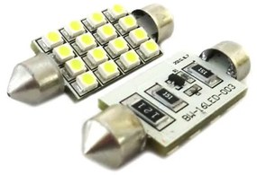 Lampada Led Siluro Canbus No Errore T11 C5W 43mm 16 SMD Luci Targa Abitacolo 12V Bianco